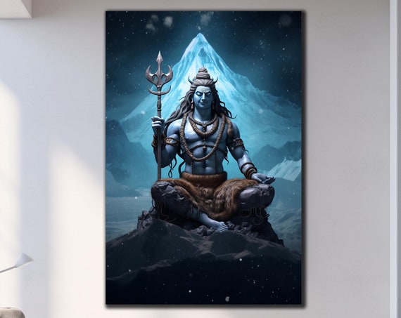 Hindu God Shiva Wall Art Tempered Glass Wall Art Hindu Home Decor Abstract Wall Decor Housewarming Gifts Gift For Her Shiva Wall Decor