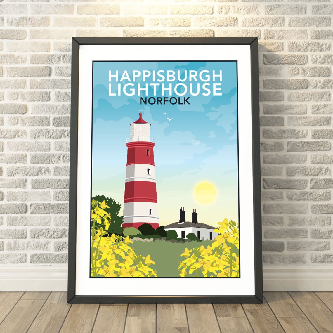 Happisburgh Lighthouse, North Norfolk Travel Poster