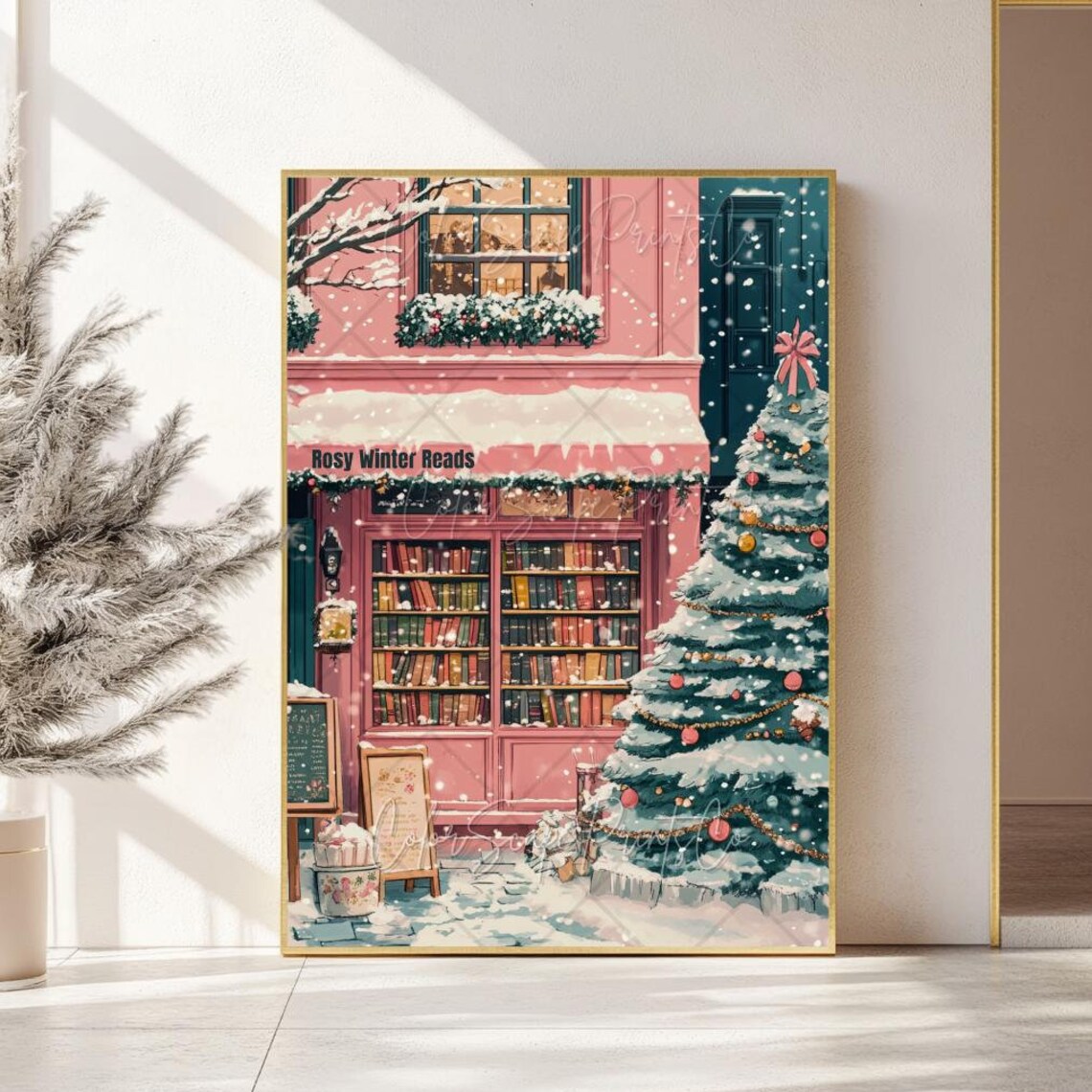 Winter Bookstore, NYC Bookshop Travel Poster