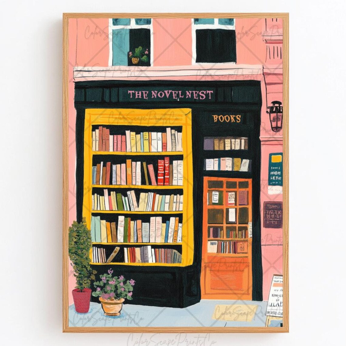 Vintage New York Bookstore Art Print, Bookshop
