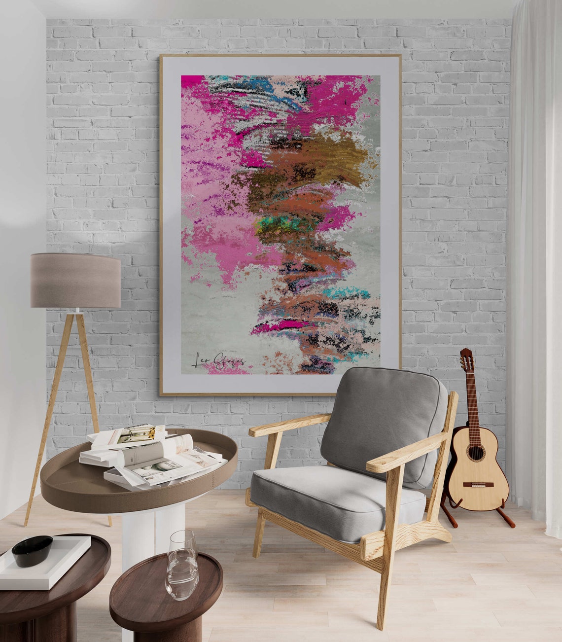 Pink Purple Bronze Abstract Expressionist Bold Color Art Poster - Image 7