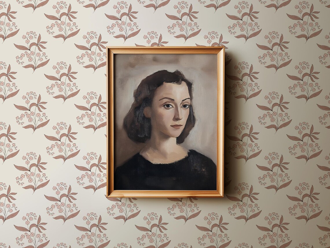 Classic Portrait Of A Woman Vintage Oil Painting Cottagecore Gallery Poster - Image 3