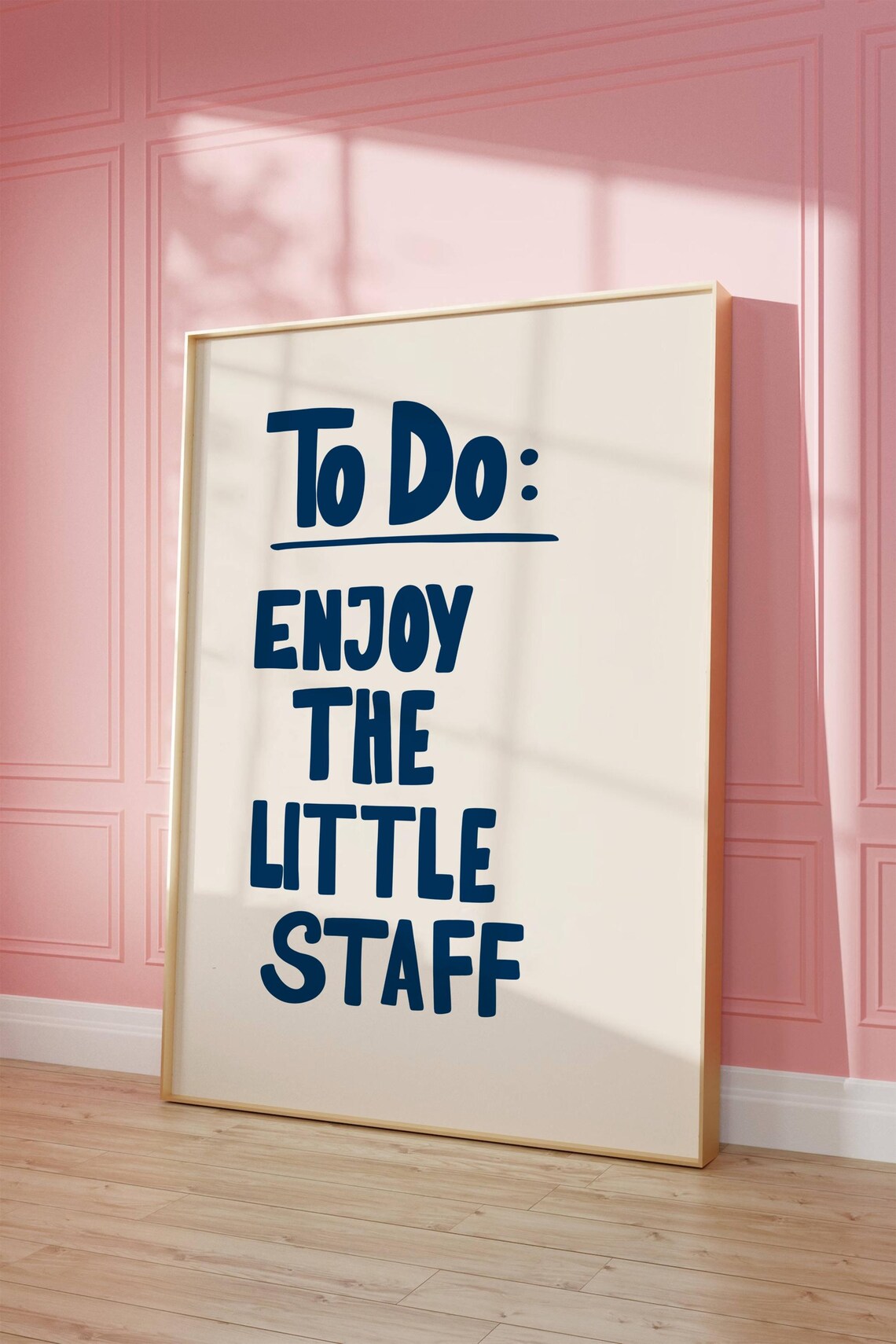 To Do Enjoy The Little Staff Navy Minimalist Daily Quote Poster - Image 3