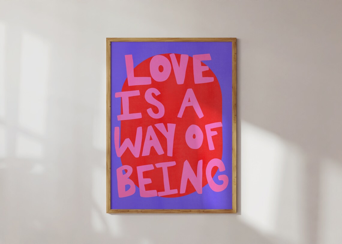Love Quote Typography Poster, Maximalist Wall Decor - Image 5