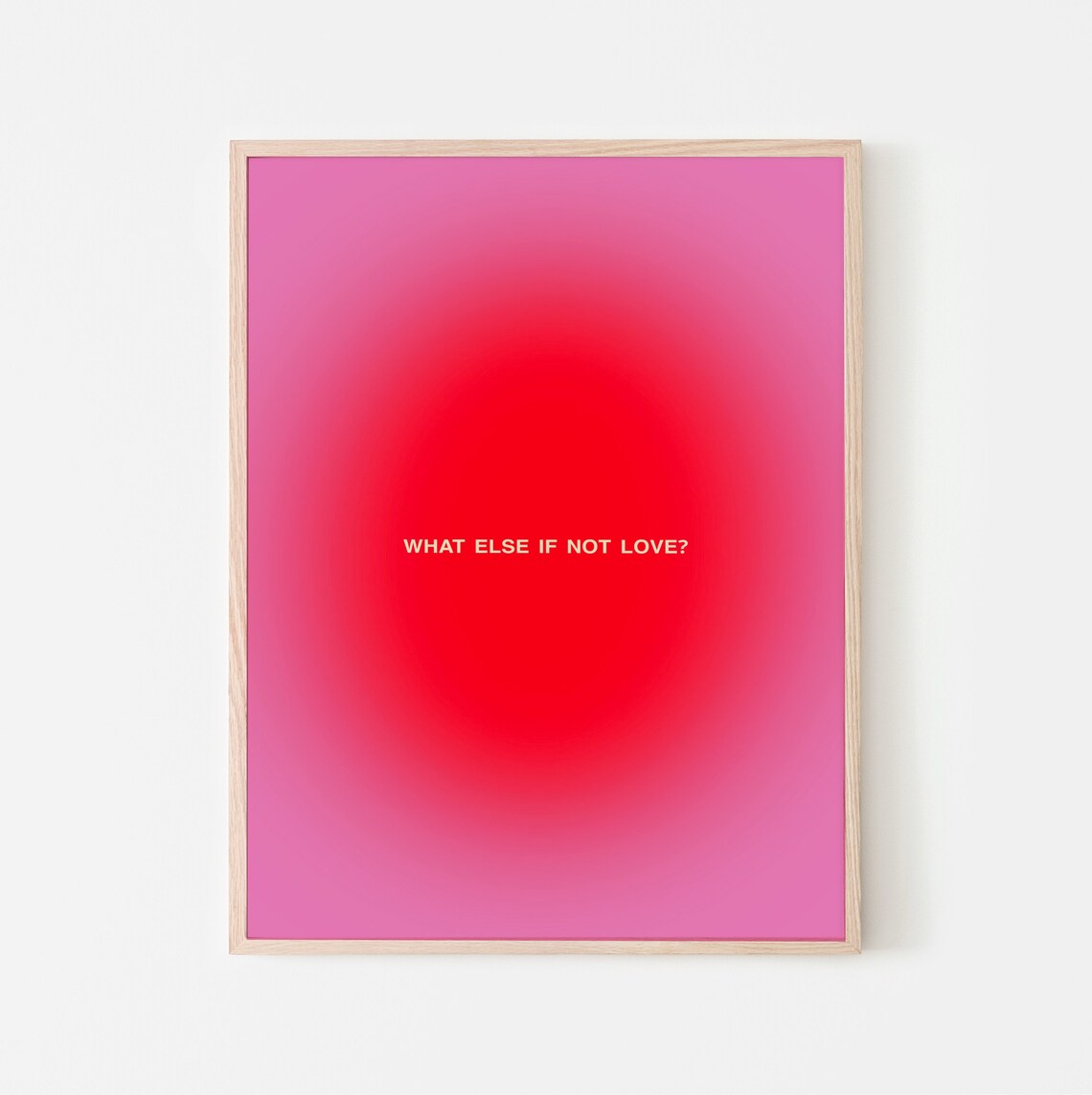 Pink and Red Aura Poster Print, Bedroom Wall Art