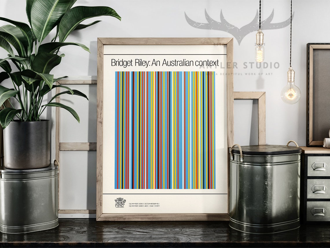 Bridget Riley Australian Context Colorful Vertical Stripes Poster - Image 2