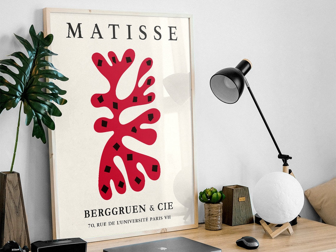 Henri Matisse Red Coral Organic Cut Out Berggruen Paris Gallery Poster - Image 3