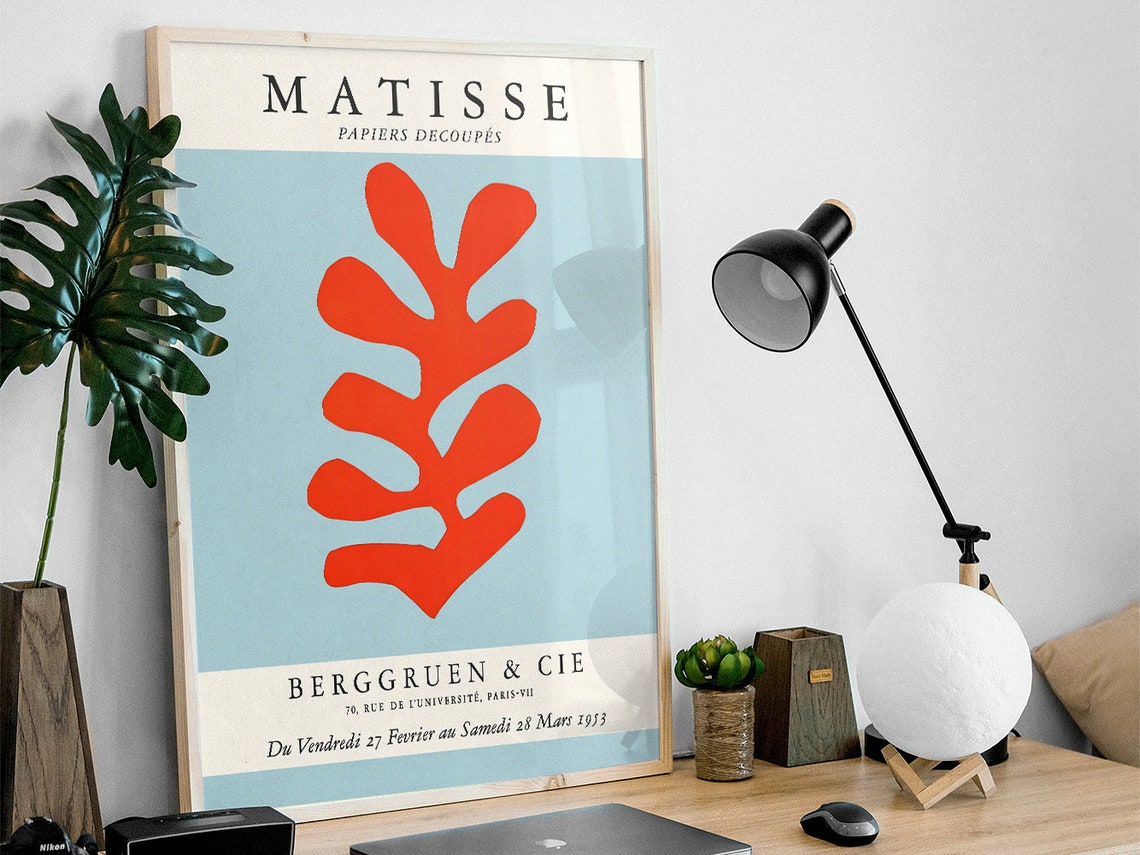 Henri Matisse Red Leaf Cutout 1953 Paris Gallery Exhibition Poster - Image 3