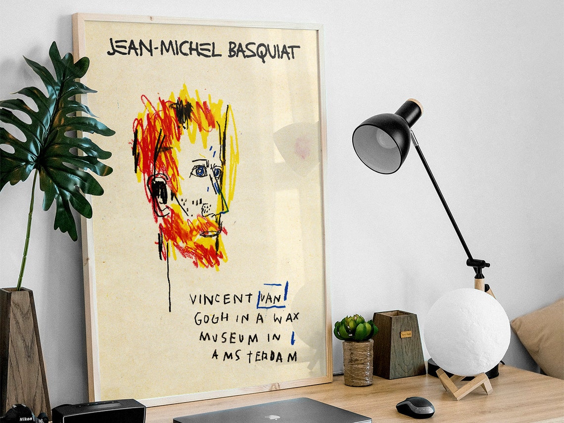 Jean Michel Basquiat Van Gogh Sketch Amsterdam Portrait Poster - Image 3
