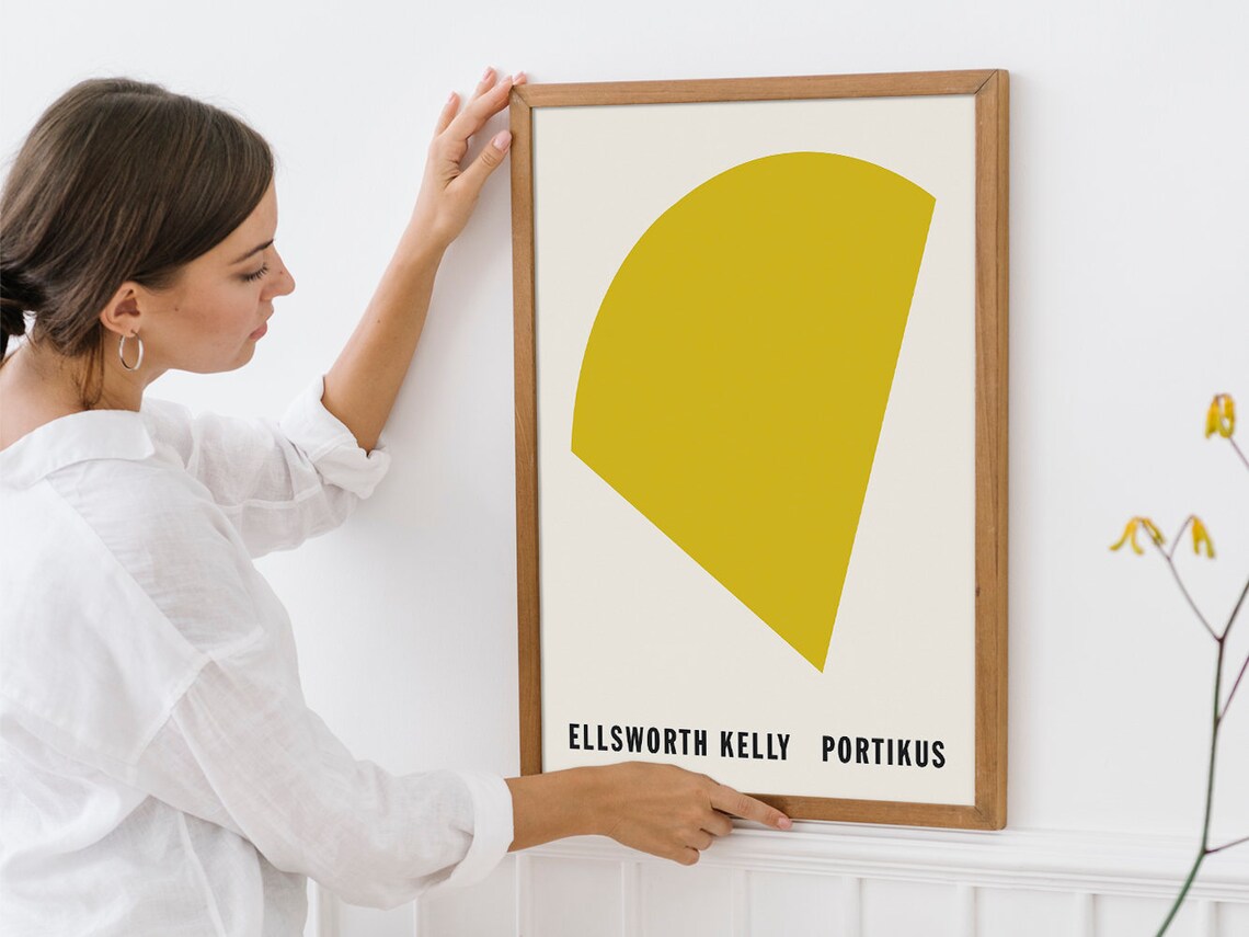 Ellsworth Kelly Golden Yellow Fan Shape Portikus Exhibition Art Poster - Image 4