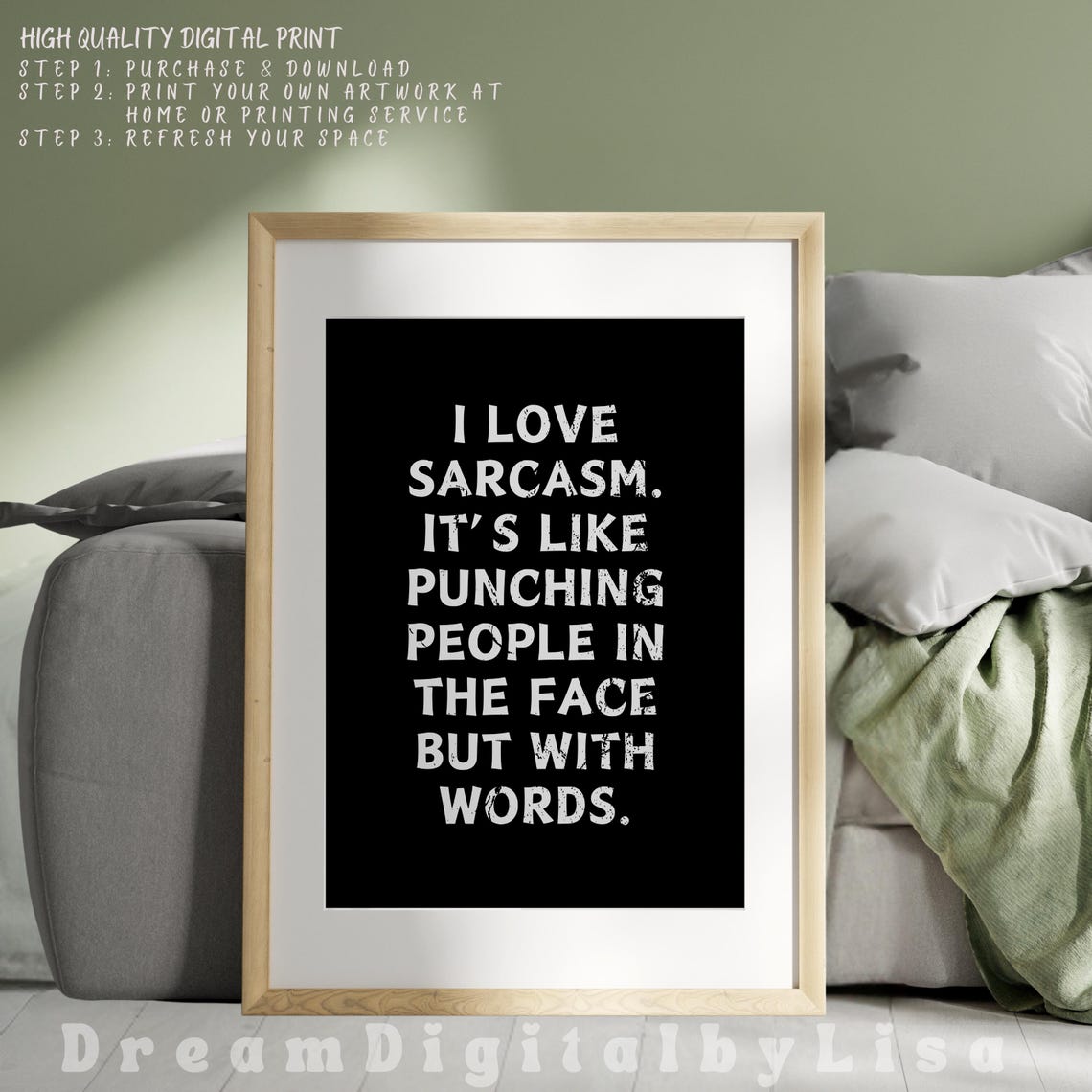 I Love Sarcasm Funny Sarcastic Black Typography Quote Office Poster - Image 4