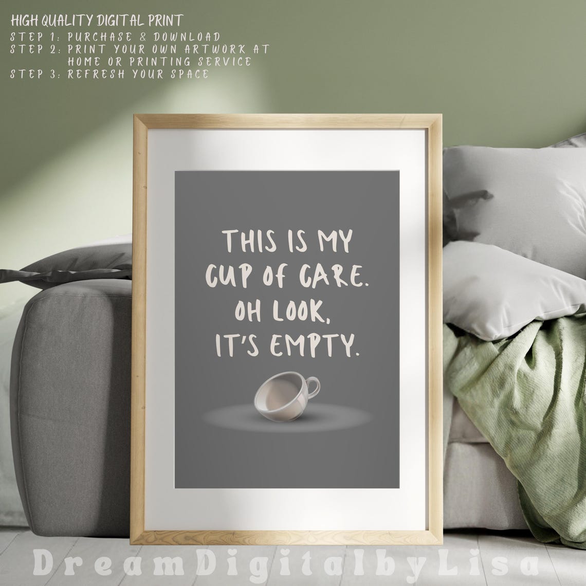 This Is My Cup of Care Oh Look Its Empty Funny Sarcastic Poster - Image 4