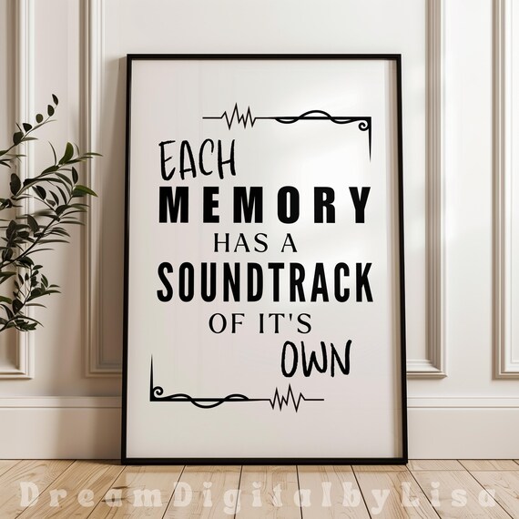 Music Typography Quote Print, Music Lovers Gift