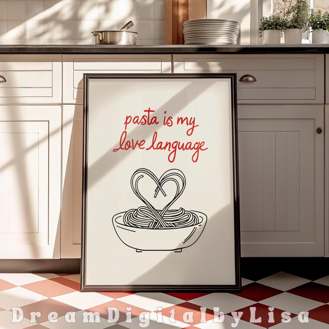 Pasta Is My Love Language, Minimalist Line Art