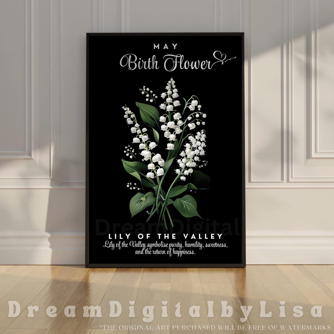 Birth Flower Month May Print Lily Of The Valley Illustration Birth Flower Family Print Birth Flower Gift Floral Art Print