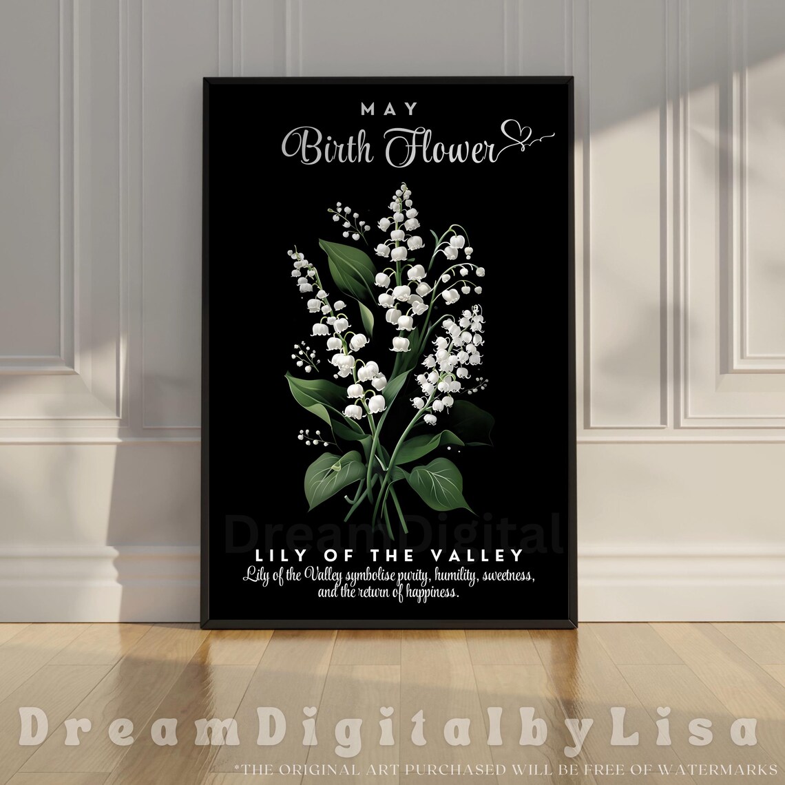 May Birth Flower Lily Of The Valley White Botanical Gift Poster