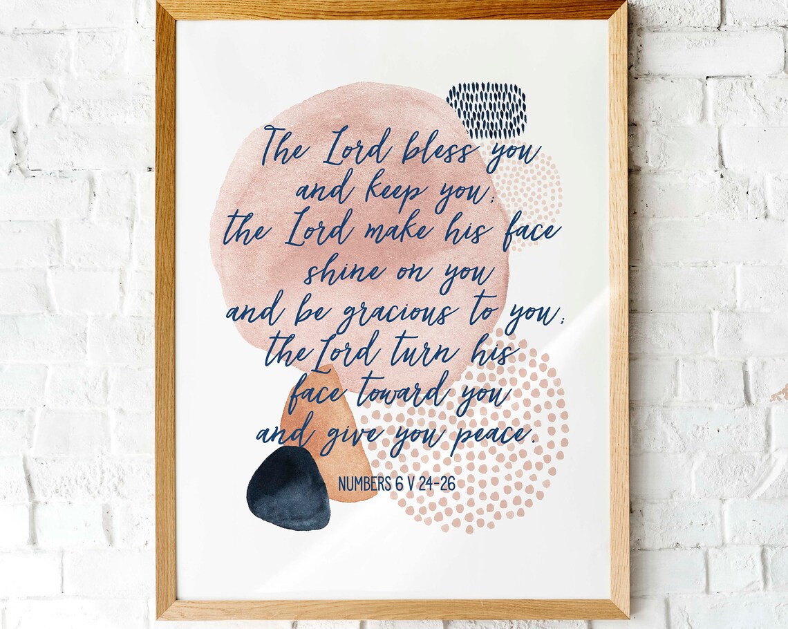 Aarons Blessing Watercolor Blessing Art Print