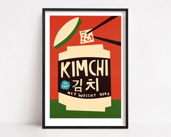 Kimchi Print, Mid-Century Kitchen Poster