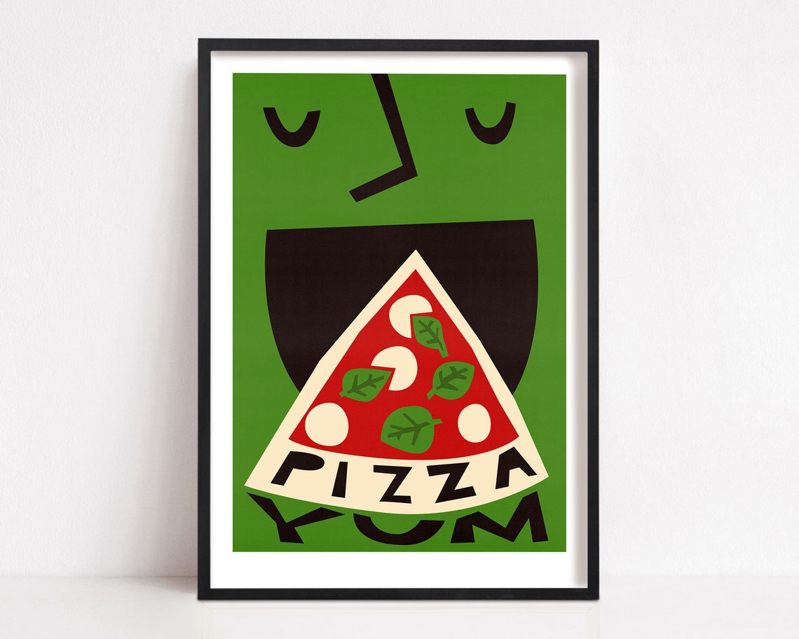 Pizza Print, Mid-Century Kitchen Art Print