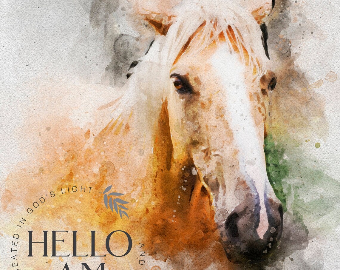 Personalized Horse Watercolor Portrait Art Print