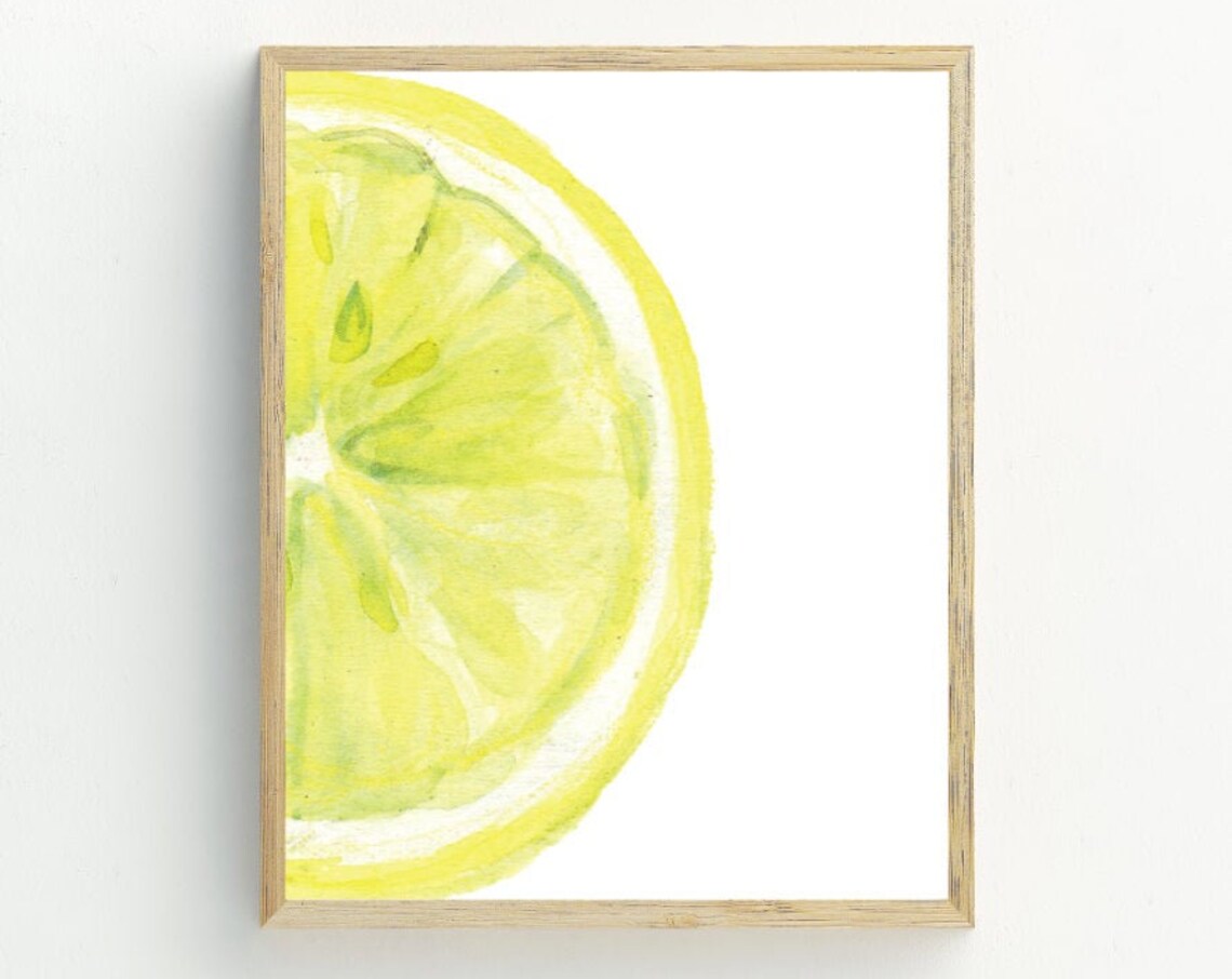 Lemon Wall Art, Kitchen Fruit Wall Art Print
