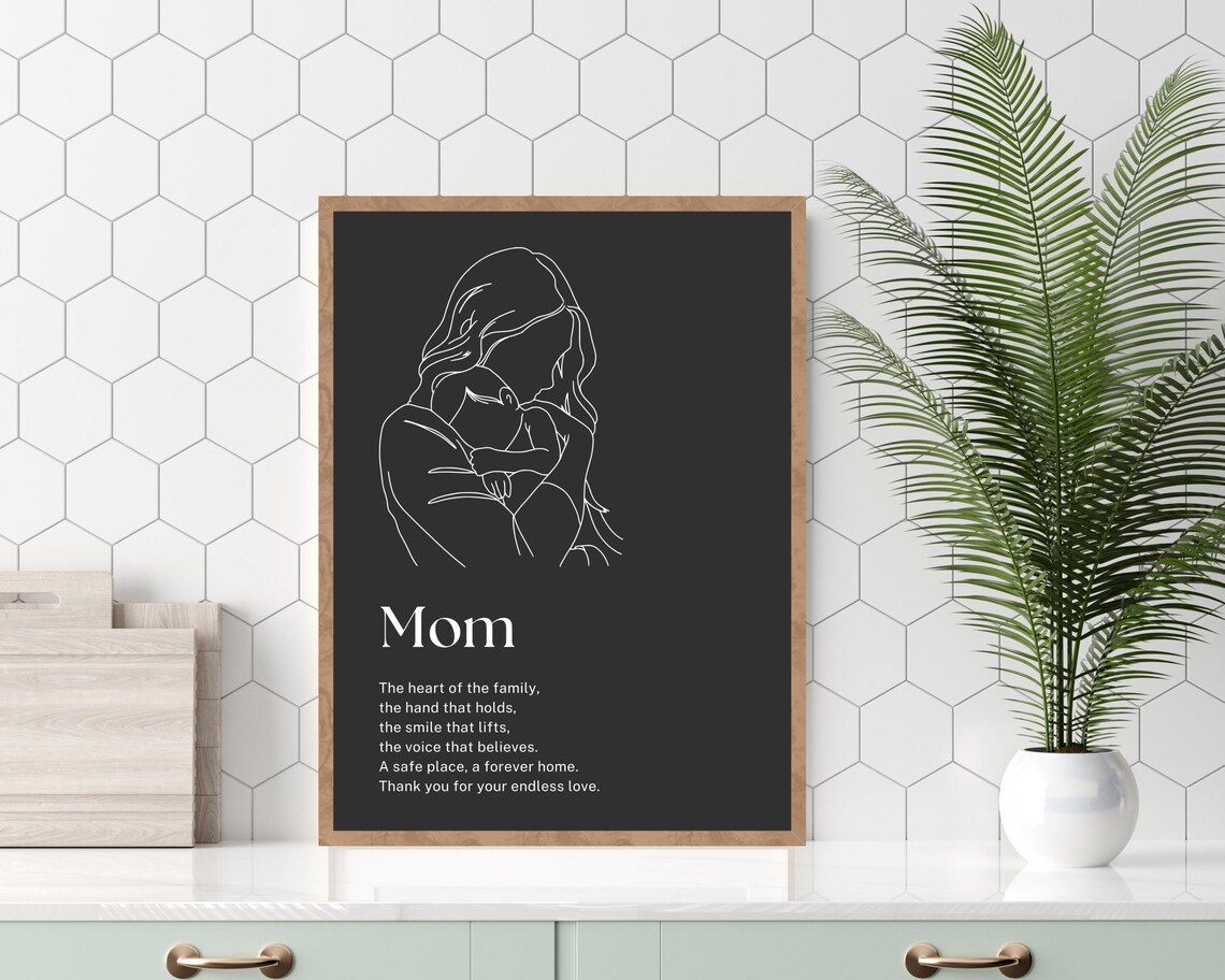 Minimalist Line Art, Modern Mom Gift - Image 2
