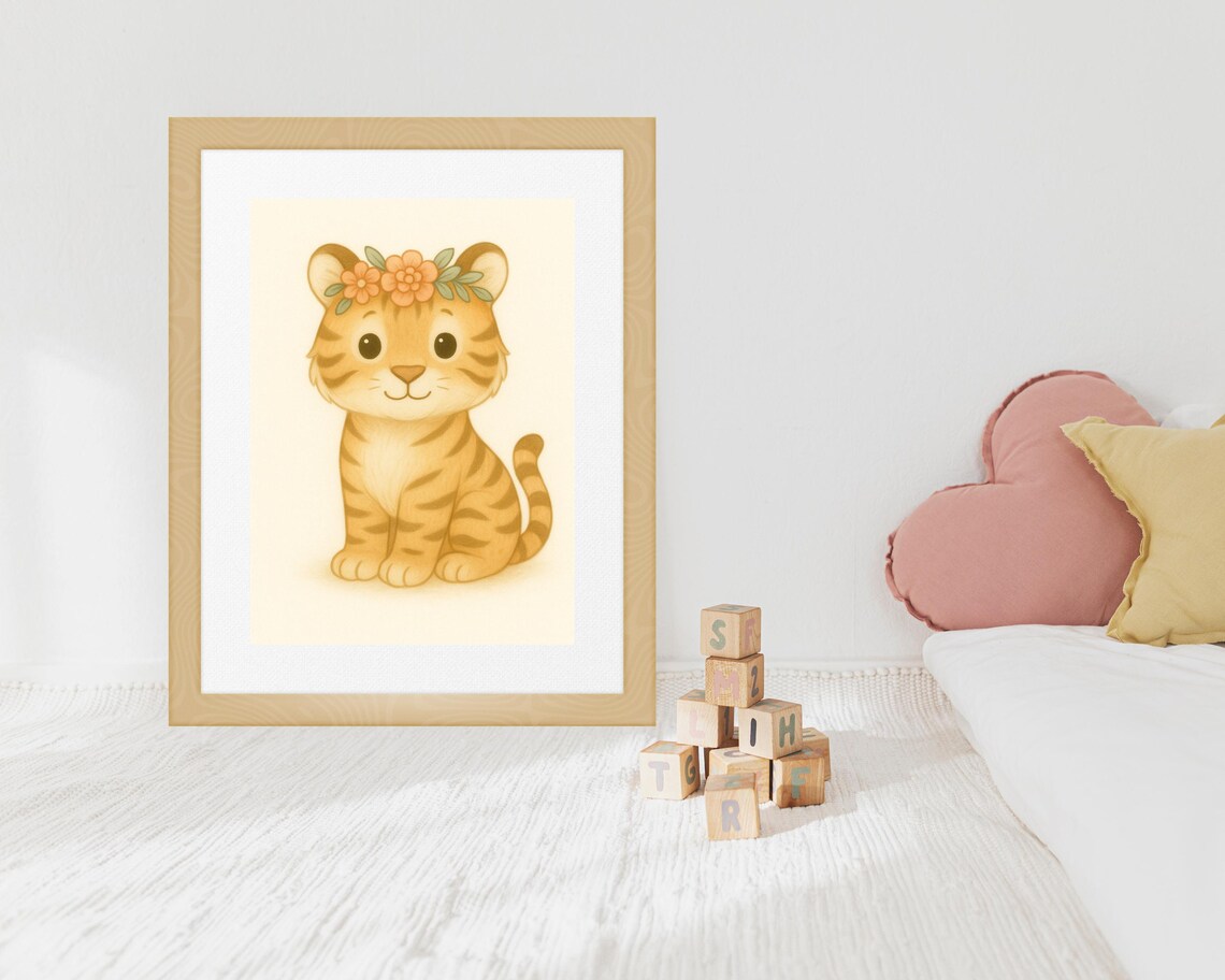 Safari Nursery Tiger Wall Art, Kids Room Decor - Image 3