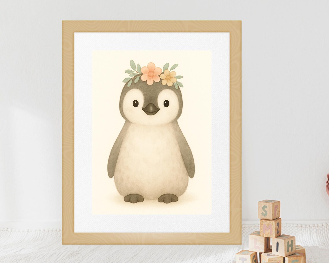 Penguin Wall Art For Kids Room, Nursery Decor