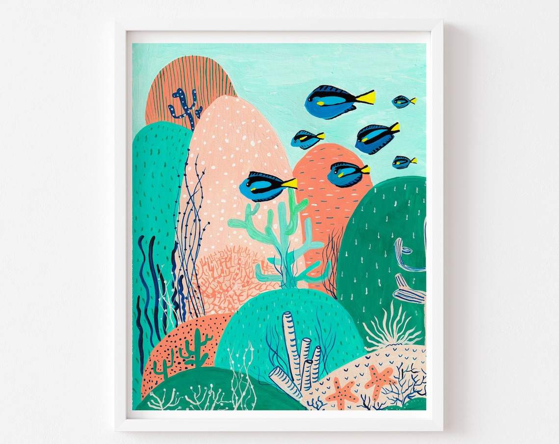 Aquarium Under The Sea Nursery Art Print, Sea Life