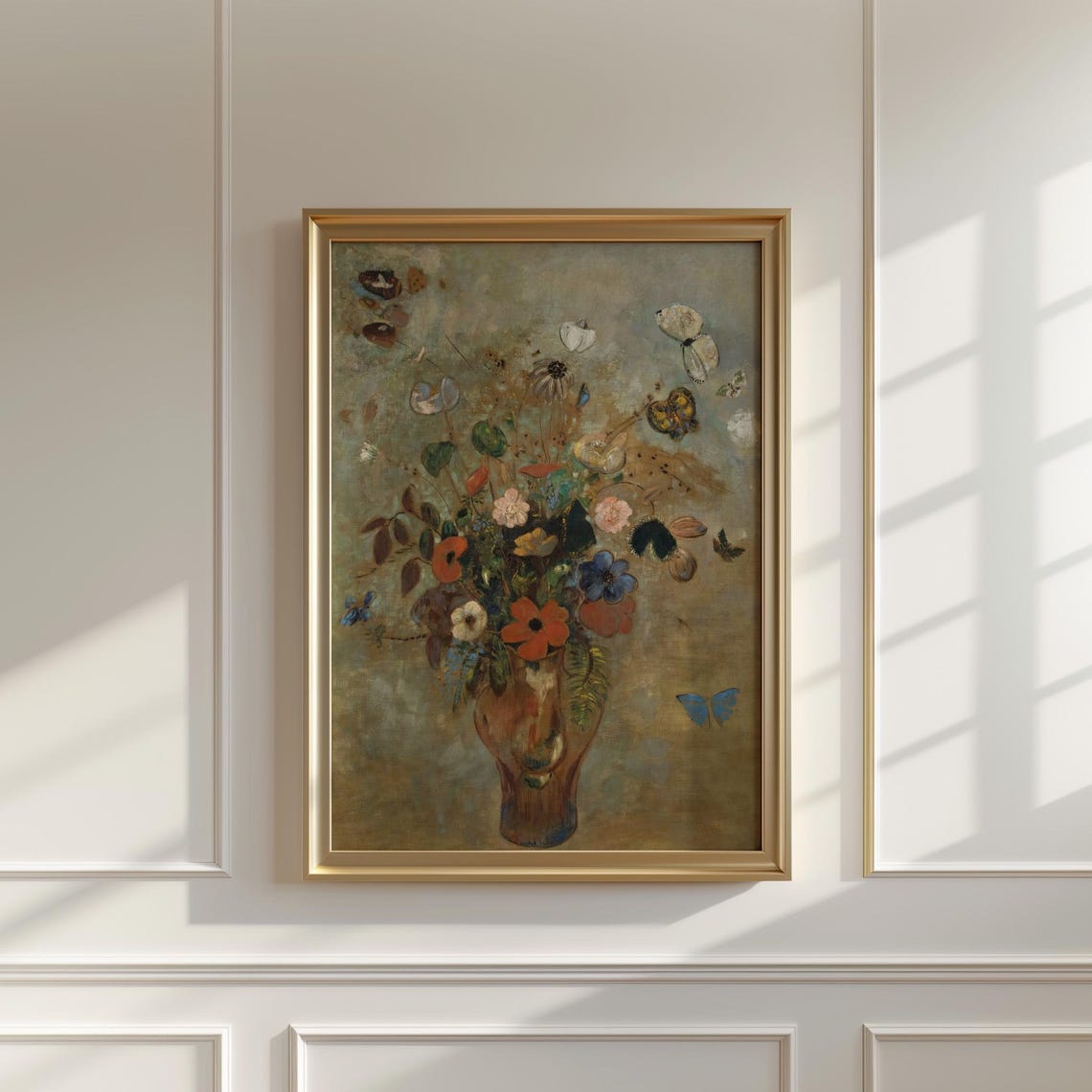 Dreamlike Wildflower Bouquet Butterflies Impressionist Poster - Image 5
