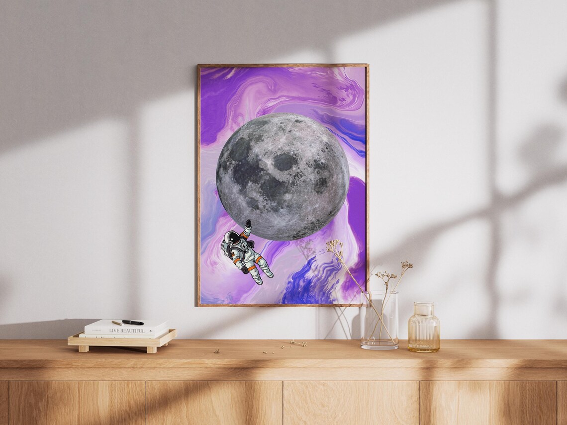 Retro Astronaut Poster, Modern Space Decor - Image 2