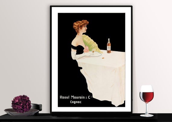 Raoul Maurain Cognac Vintage Fooddrink Poster Cognac Lovers Beverages Art Cognac Lovers Gift Lovely Bar Decor Ideas