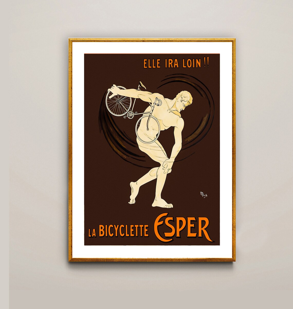 La Bicyclette Esper Elle Ira Loin Vintage French Bicycle Poster - Image 2