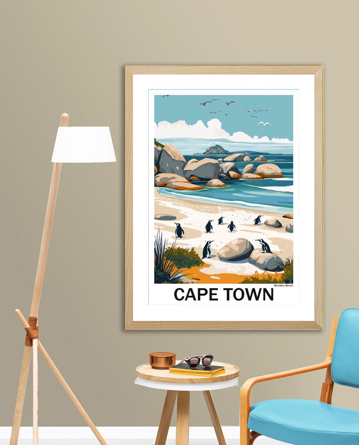Cape Town Boulders Beach Penguins South Africa Vintage Travel Poster - Image 3