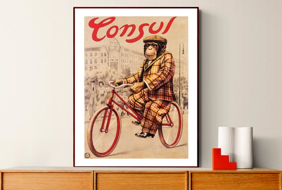 Consul Vintage Bicycle Poster Sport Poster Retro Poster Gift Idea Wall Decor
