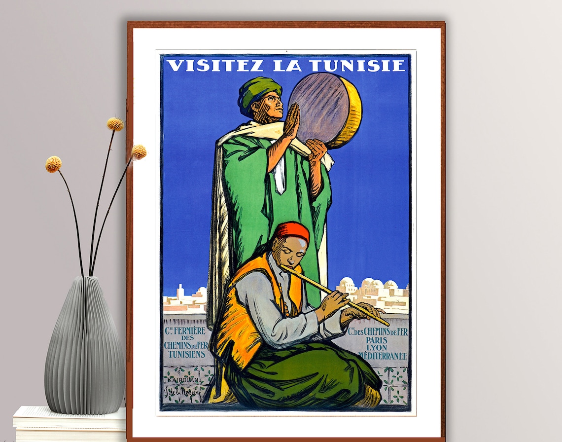 Visitez La Tunisie Vintage Travel Poster, Travel Poster