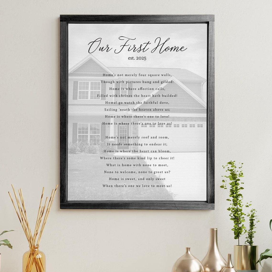 Our First Home Est 2025 Custom Housewarming Photo Poem Poster