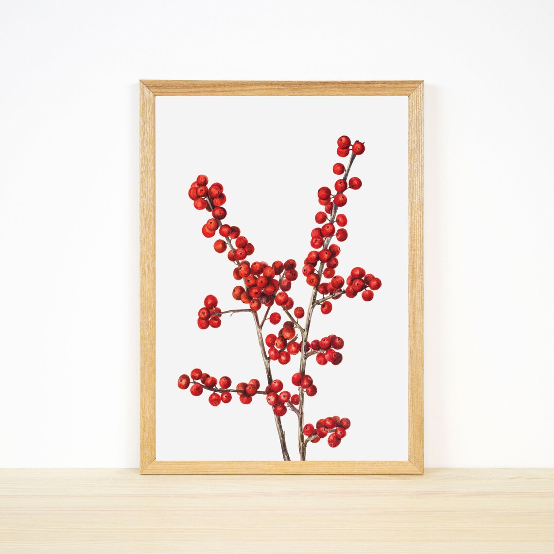 Vintage Winterberry Botanical Art Print, Farmhouse - Image 2