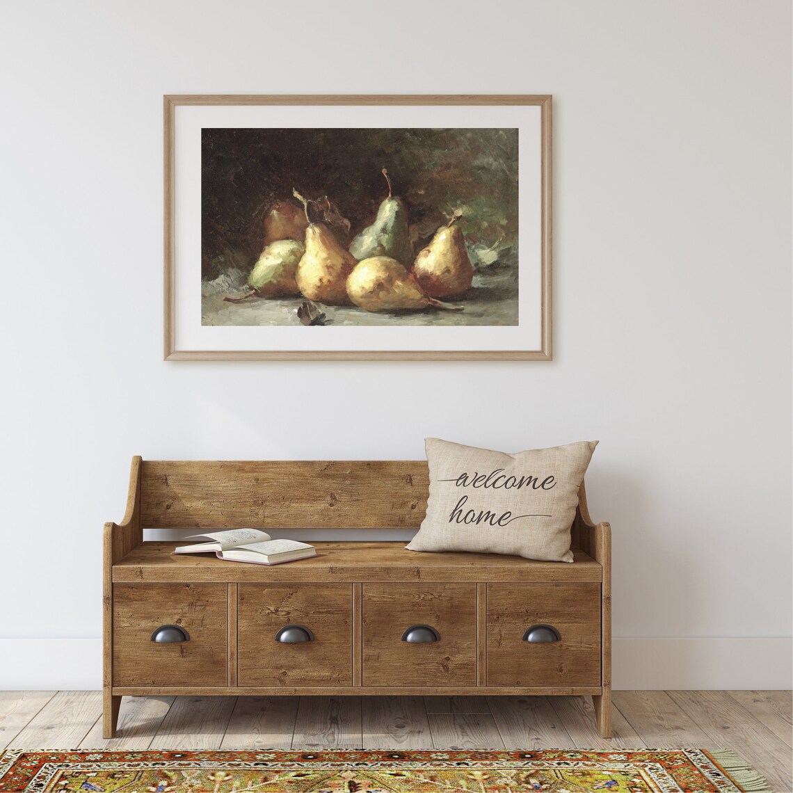 Pear Still Life Painting, Rustic Kitchen Art Print - Image 2