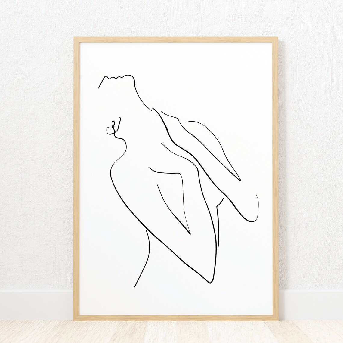 Female Figure Single Line Art Drawing Minimalist Nude Abstract Poster - Image 2