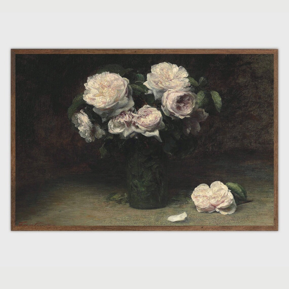 Vintage Roses In A Glass, Antique Floral Art Print - Image 2
