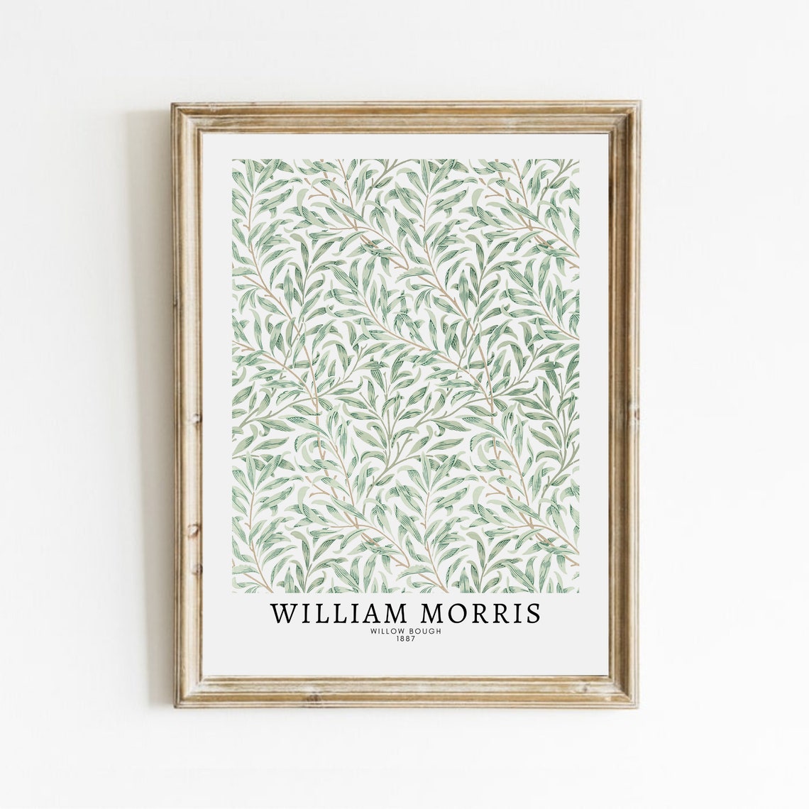 William Morris Willow Bough Botanical Green Pattern 1887 Art Poster