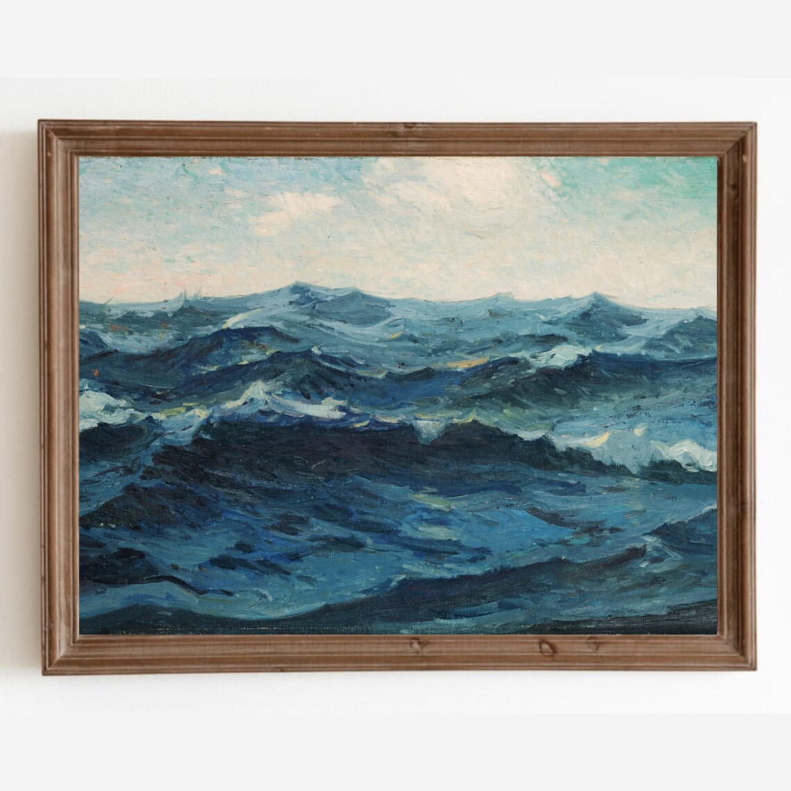 Vintage Ocean Seascape Oil Painting Art Print