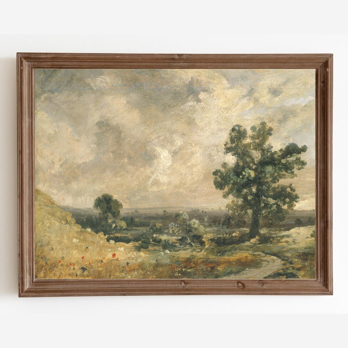 Country Landscape Vintage Art Print, Farmhouse