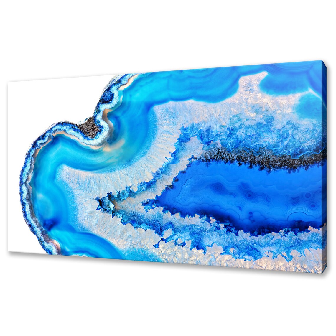 Blue Agate Crystal Gem Stone, Modern Design
