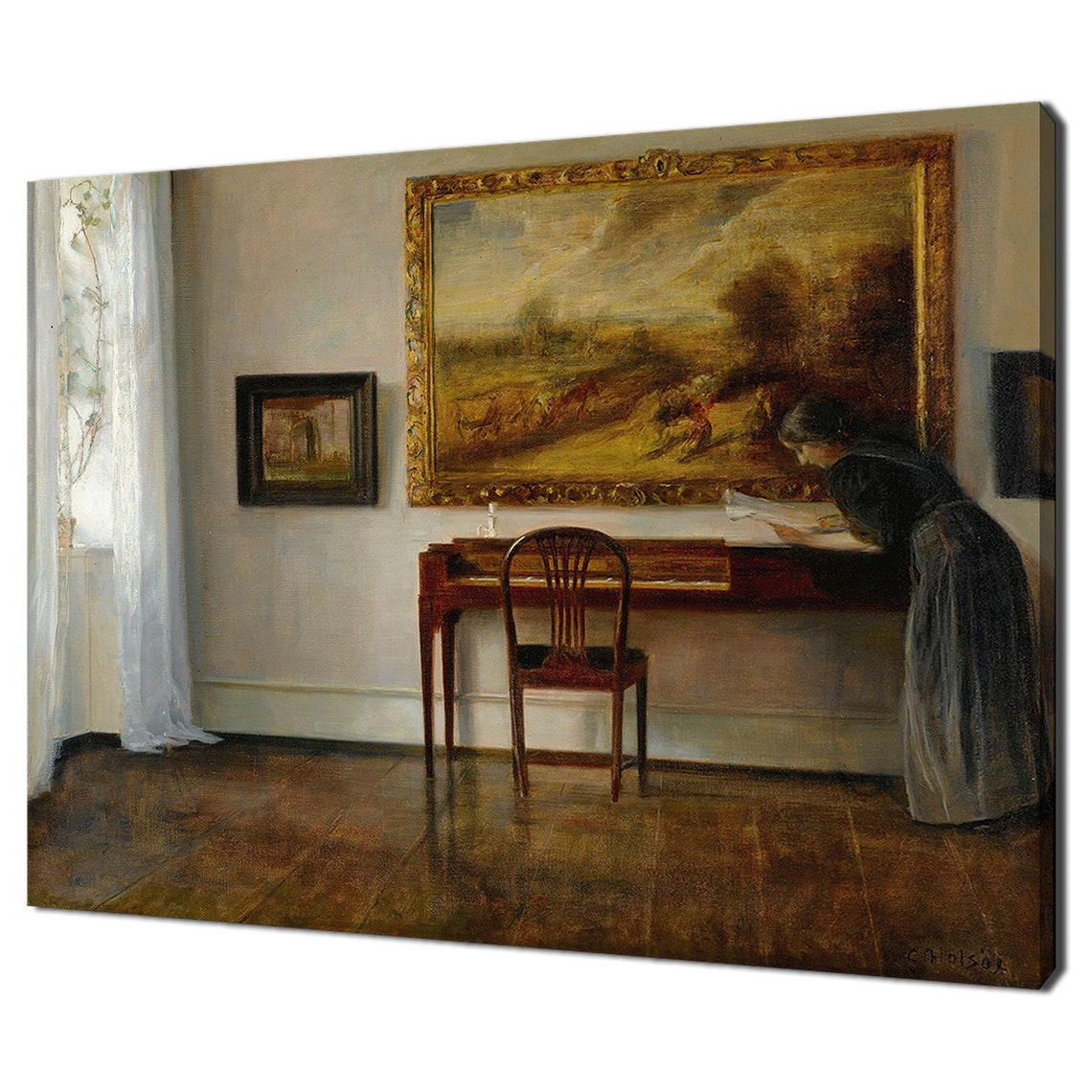 Interior With Painting Carl Holsoe Reproduction Vintage Victorian Room Painting Print Antique Art Vintage Painting Of Room Interior