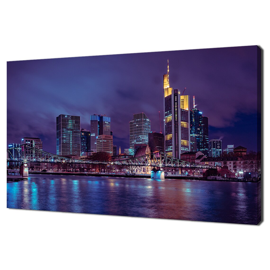 Frankfurt Skyline, Modern Purple Panorama Art Print