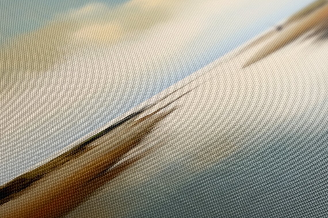 Abstract Calm Sea Boat Beach Landscape Art Print - Image 3