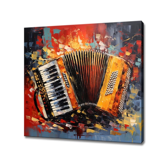 Accordion Music, Colorful Painting Style Art Print