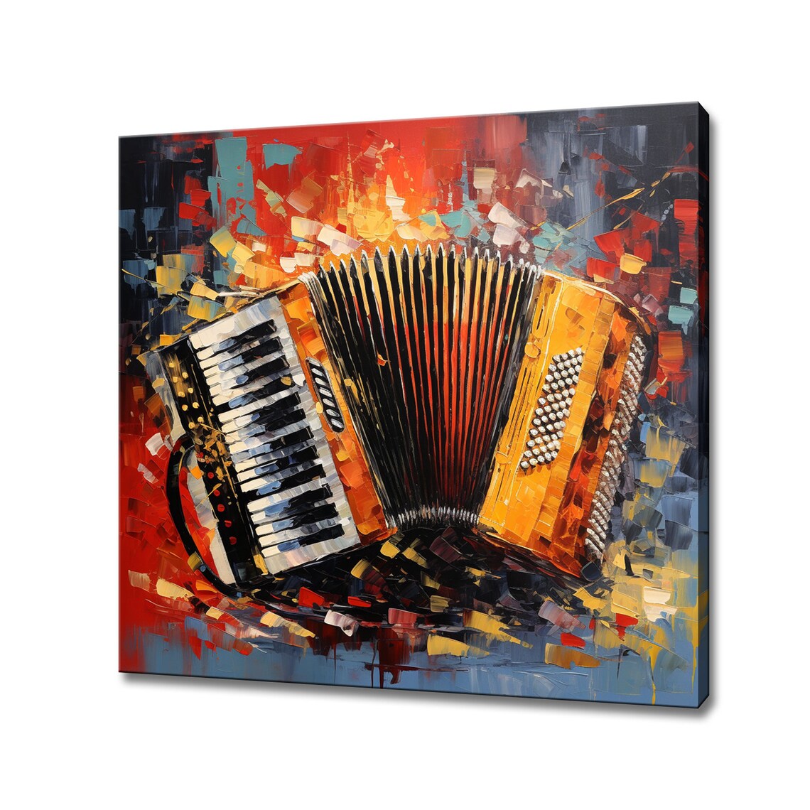 Accordion Music, Colorful Painting Style Art Print